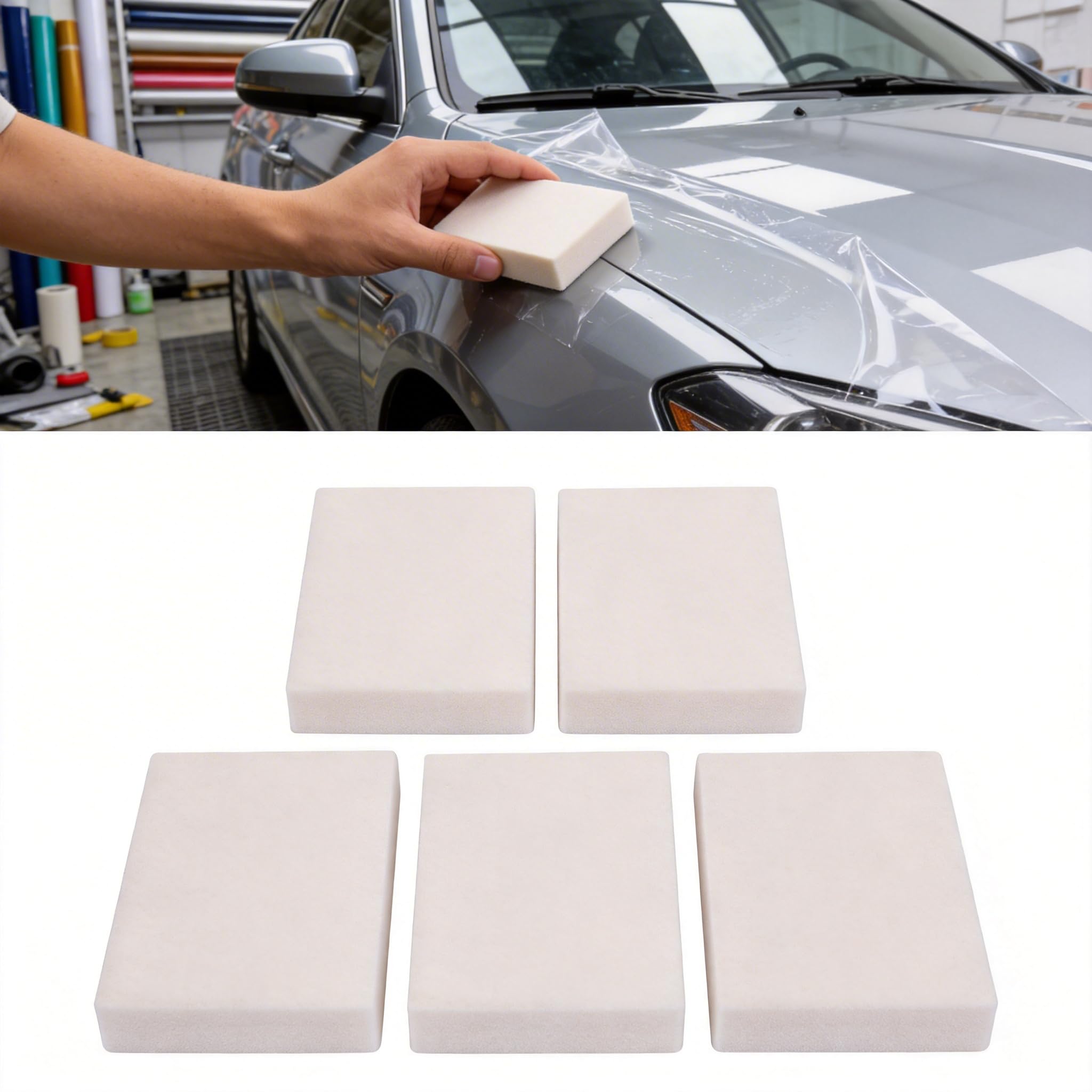 CHGCRAFT 5Pcs Soft Felt Squeegee Automotive Vinyl Wrapping Tool 3.9 Inch Vinyl Squeegee Tool for Car Wrap Window Sign Making DIY Crafts