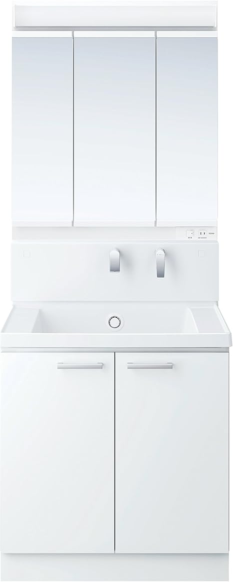 Amazon Toto 洗面化粧台セット Kz 750mm 三面鏡 ベーシックled 2枚扉 パナシェホワイト Kz75b1wn Diy 工具 ガーデン