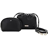 Mali+Lili Lola Beauty Bag Duo, Makeup Bag Travel Cosmetic Bag Set of 2, leather Purse Crossbody Bags for Women and Girls, Cute Makeup Pouch, Travel Pouch, Crossbody Purses for Women | Duo