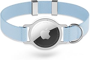 AirTag Cat Collar, Sucegi Ultra Elastic Cat Tracker Collar with Apple Air Tag Holder, [Lightweight][Scratch Resistant] Stepless Adjustable GPS Pet Collar for Cats Kittens (Blue, Pure)