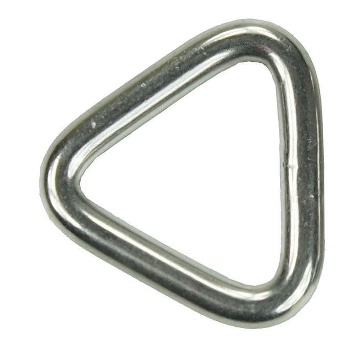 10x KAMERO Edelstahl Ring, dreieckige Form, 4x20mm, Triangel, V4A, rostfrei