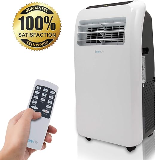 Serenelife 10 000 Btu Portable Air Conditioner 9 000 Btu Heater 4 In 1 Ac Unit With Built In Dehumidifier Fan Modes Remote Control Complete