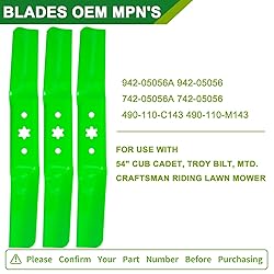 JSXDNWYJ ZT1 54 Blades for Cub Cadet Troy Bilt