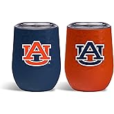 The Memory Company Officially Licensed NCAA - Auburn University 2-Pack Home/Away Leopard SS Stemless Wine Tumblers