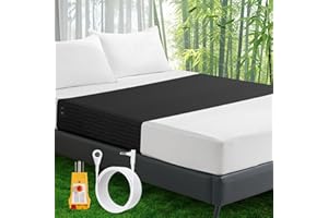 APRELLY Grounding Sheets, Grounding Mat for Bed 90% Rayon Derived from Bamboo 10% Silver Fiber Grounded Earth Sheets for All Mattress Sizes Queen Cal King Full Twin, 104"x24" (Black)