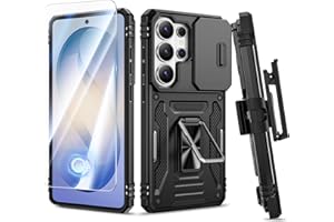 VEGO for Samsung Galaxy S26 Ultra Case, with Slide Camera Protector & Belt Clip Holster & Tempered Glass Screen Protector & 3