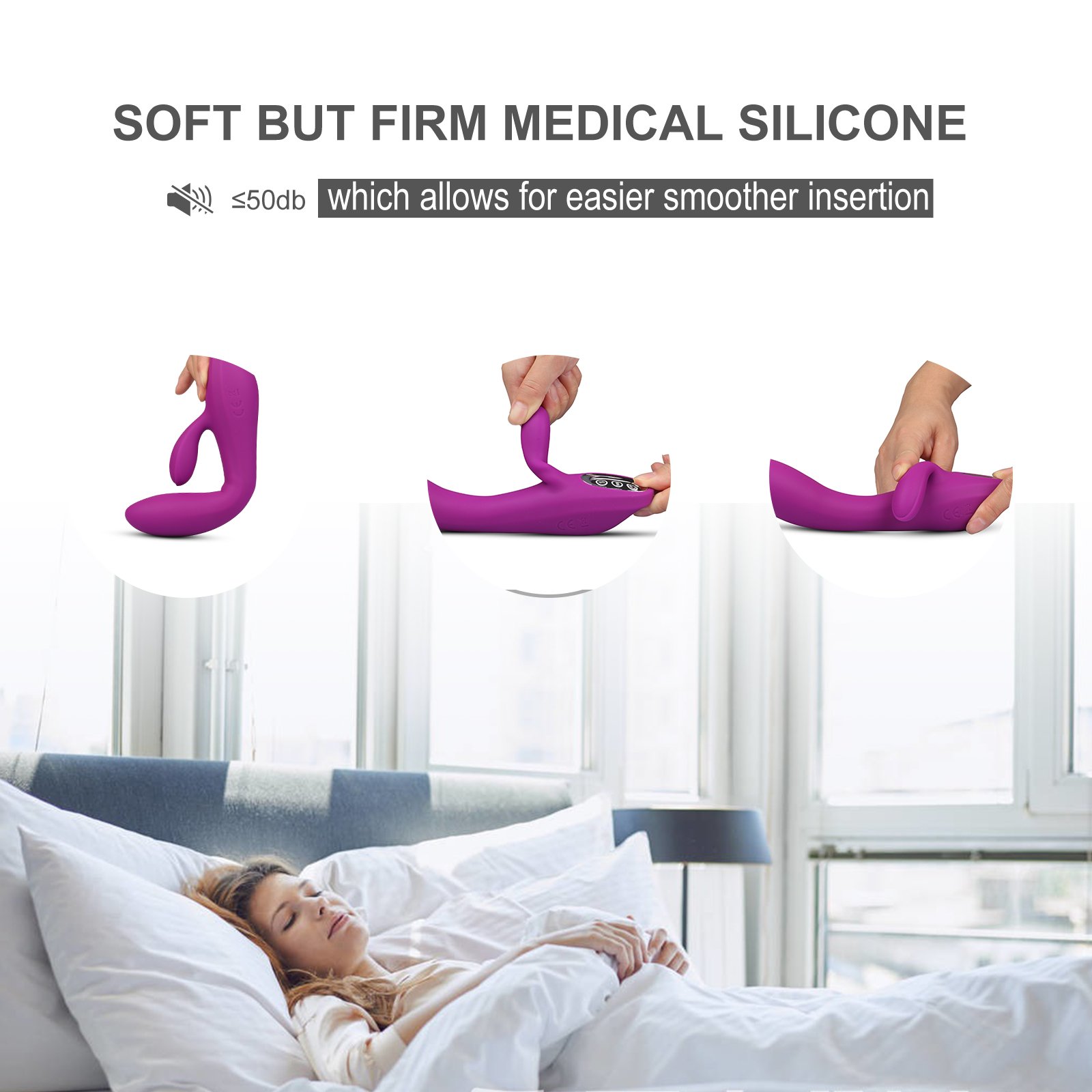 G-Spot Rabbit Vibrator, Clitoral Stimulator Waterproof Rechargeable Powerful Vibrating Dildo with 10 Vibration Modes Adult Sex Toys for Women Vagina Clitoris Stimulation(Purple)