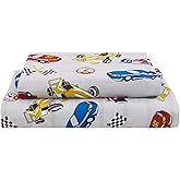 Softan Kids Twin Size Bed Sheets, 3-Piece, Deep Pocket, Grey Racing Car | Microfiber Sheets Set, Boys Sheet and Pillowcase Sets, Breathable &amp; Soft, 15" Deep Pocket and Corner Straps