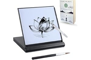 AOVOA Mini Water Drawing Board with Drawing & Breathing Guide, Portable Travel Size Board for Drawing, Painting, Writing & Relaxation, Inkless Zen Meditation Board with 2 Water Brushes