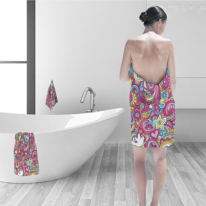 Amazon Com Nalahomeqq Bath Towel Set Groovy Decorations