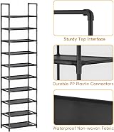 esonstyle 10 Tier Shoe Rack Tall Narrow Space Saving Organizer 46x28x175 cm view 5