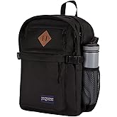 JanSport Main Campus FX Backpack - Travel or Work Bag w 15-Inch Laptop Pack with Leather Trim, Black