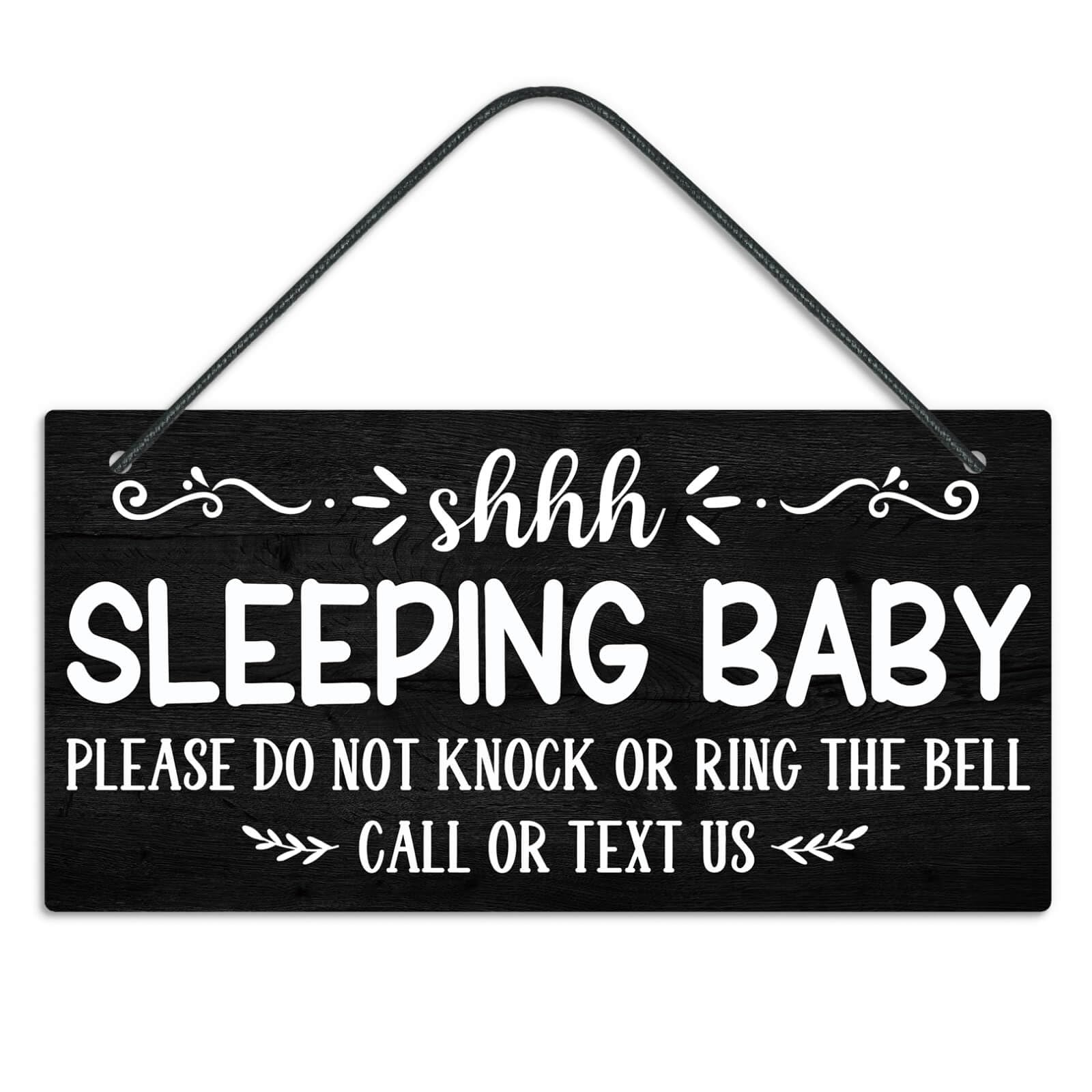 Putuo Decor Baby Sleeping Door Sign for Front Door PVC Shhh Baby Is ...