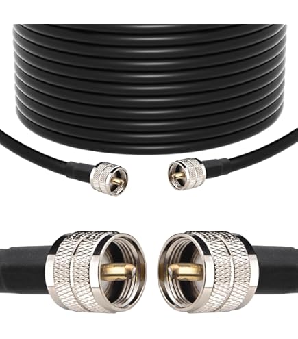 Câble Coaxial RG213/U Amphenol 1,5 M - Connecteurs UHF Mâle PL-259, 50 Ohm, Pour Radio Amateur, CB, Antenne Haute Puissance