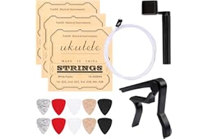 Ukulele Strings, Yoklili 5 Sets of Nylon Ukulele Strings with 10 Felt Picks, String Winder for Soprano (21 Inch) Concert (23 