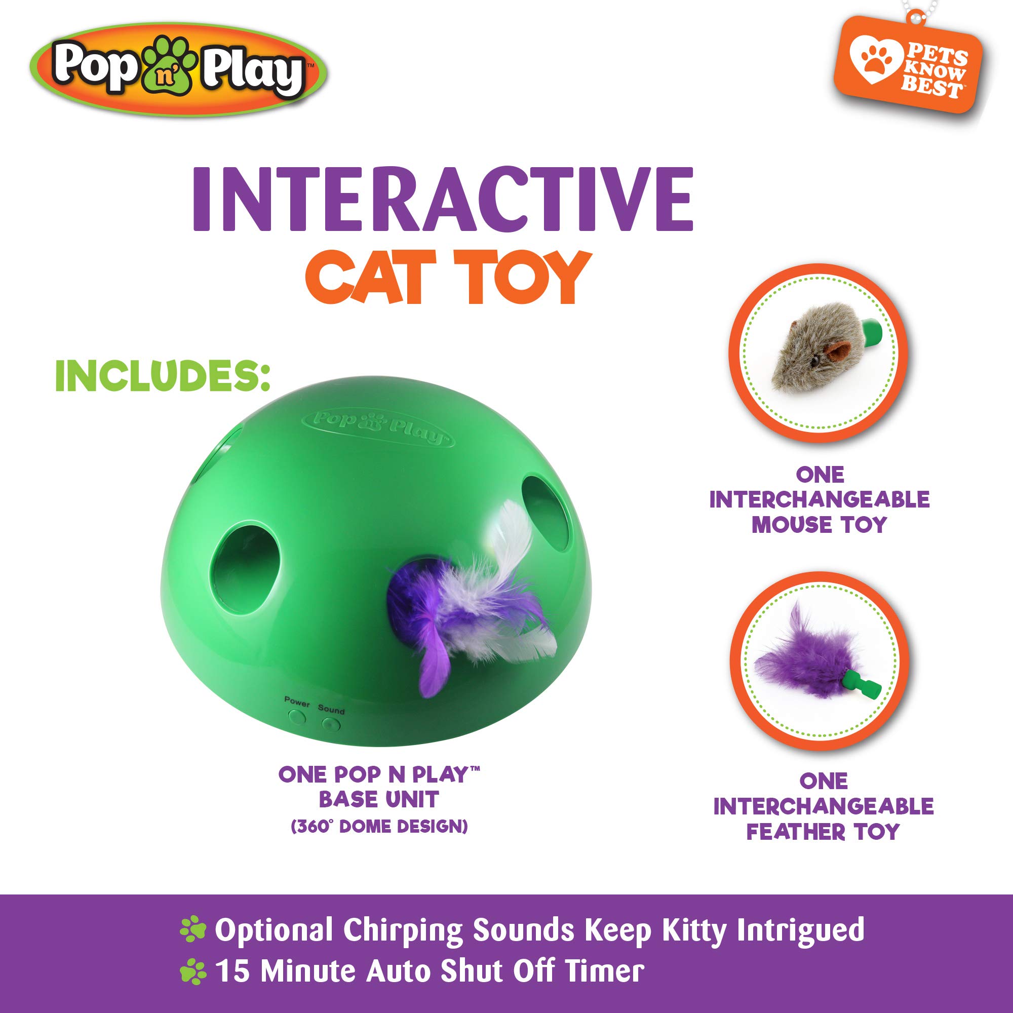 Pop N’ Play Interactive Motion Cat Toy, Includes Electronic Smart