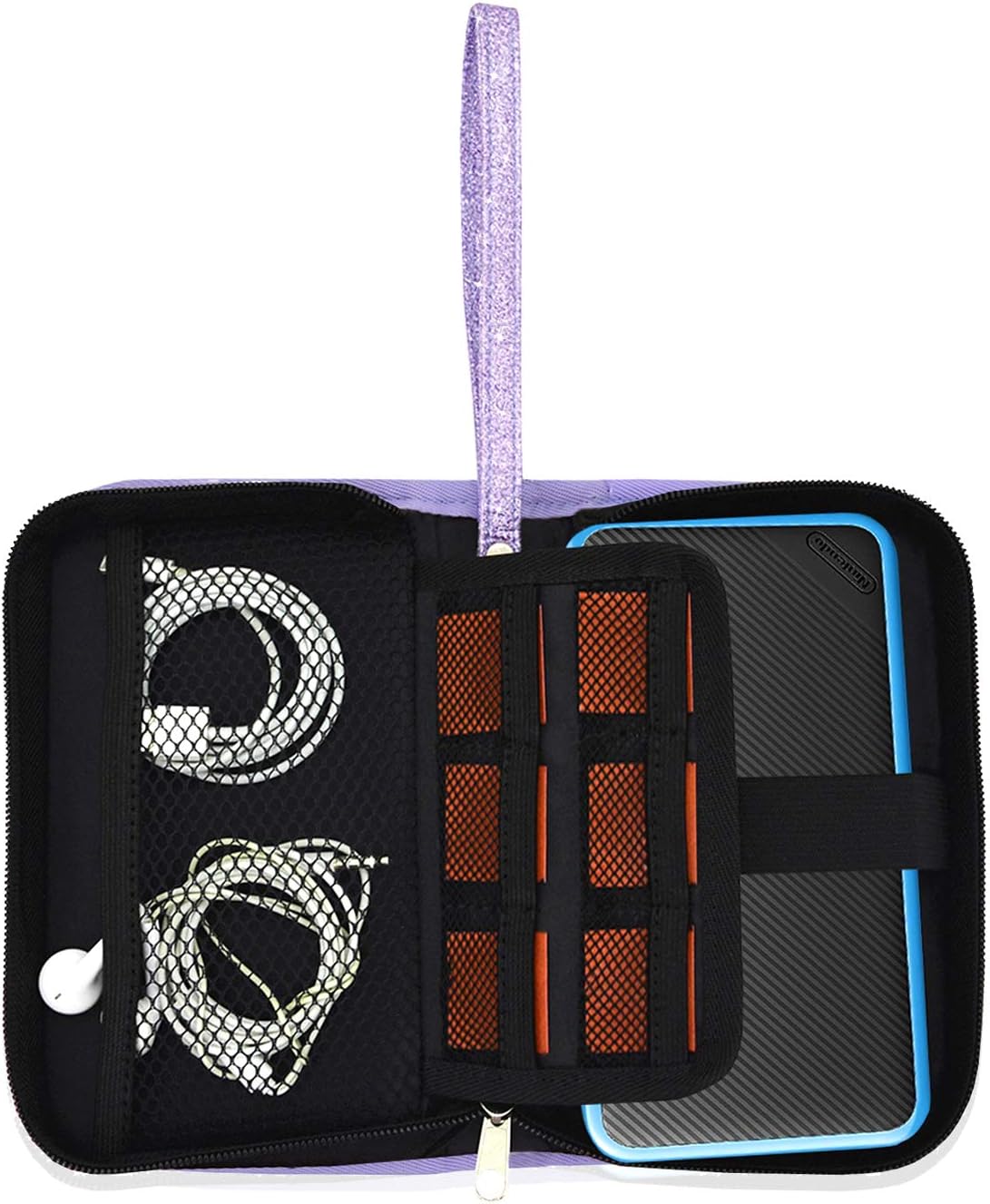 Nintendo New 2DS XL/New 3DS XL Case, ACdream Premium PU Leather Protective Case Bag for New Nintendo 2DS XL/New 3DS XL with Portable, (Purple Star of Paris)