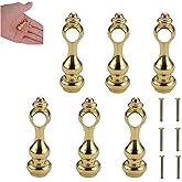 QYvtsor 6 Pack Metal Shelf Rail Connectors Glass Railing Posts for Gallery Shelves and Cabinets(Golden)
