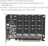 Annadue NVMe PCIe Adapter M.2 SSD to PCIE X16 4 Port Expansion Card 4x32Gbps view 4