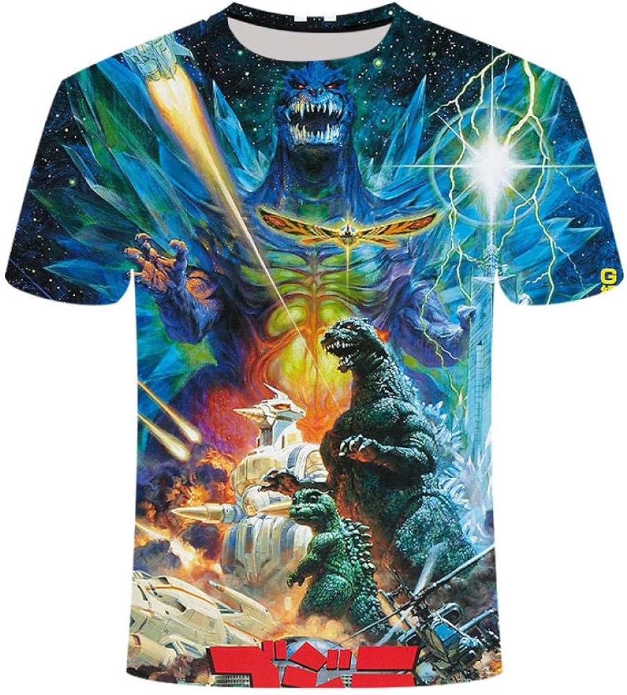 Men's TShirts Godzilla King of The Monsters Men's TShirts Gojira 3D