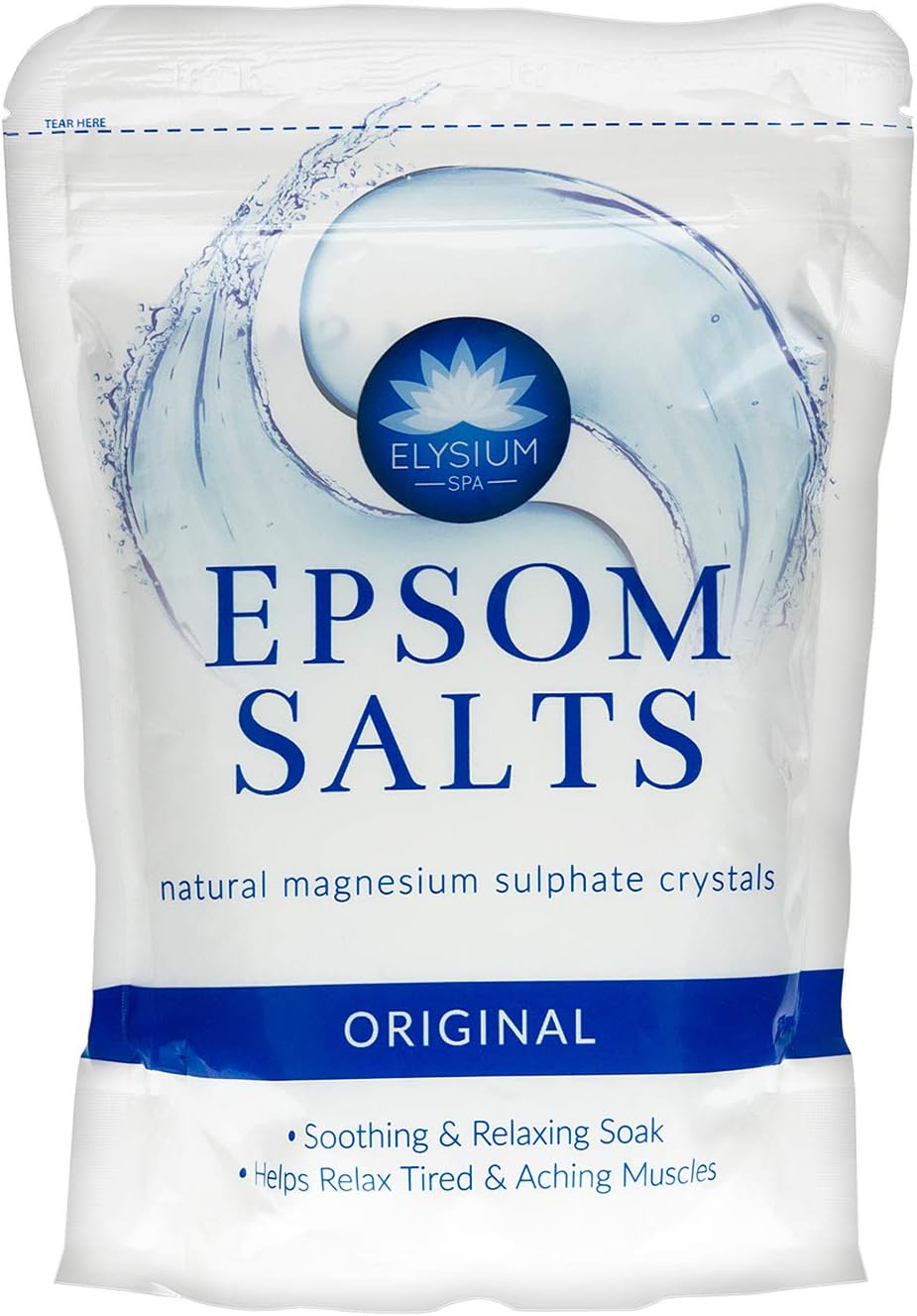 Elysium Spa Epsom Salts Original, White, 450 g (Pack of 1)
