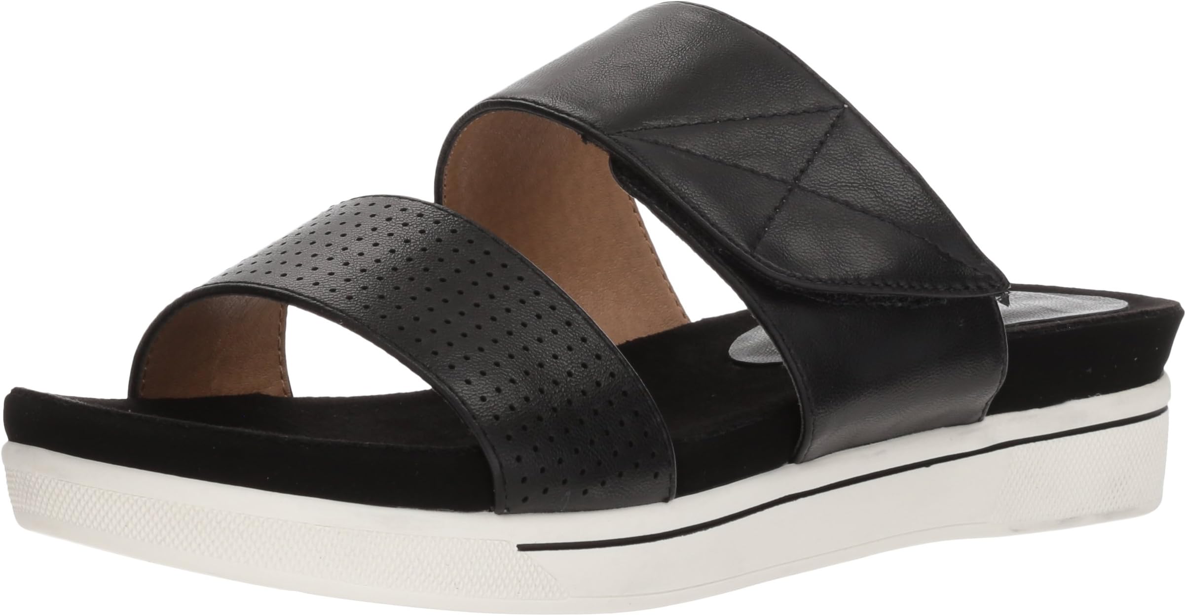 ADRIENNE VITTADINI Footwear Women's Calais Sandal, Black-Small,