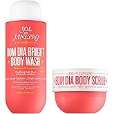 Sol de Janeiro Visibly Brightening and Smoothing Bom Dia AHA Body Scrub and Body Wash Duo, Amazon Exclusive