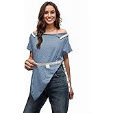 Youdiao Post Shoulder Surgery Shirt for Women Tear Away Snap Short Sleeve Rotator Cuff Recovery Must Haves Chemo Clothing