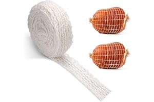 5m Meat Netting Roll, Size 18, Elastic Ham Netting Smoked Meat Poultry Ham Netting Beef Netting Precut Butcher Twine Netting 