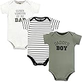 Hudson Baby Infant Boy Cotton Bodysuits, Sage Daddys Boy, Preemie