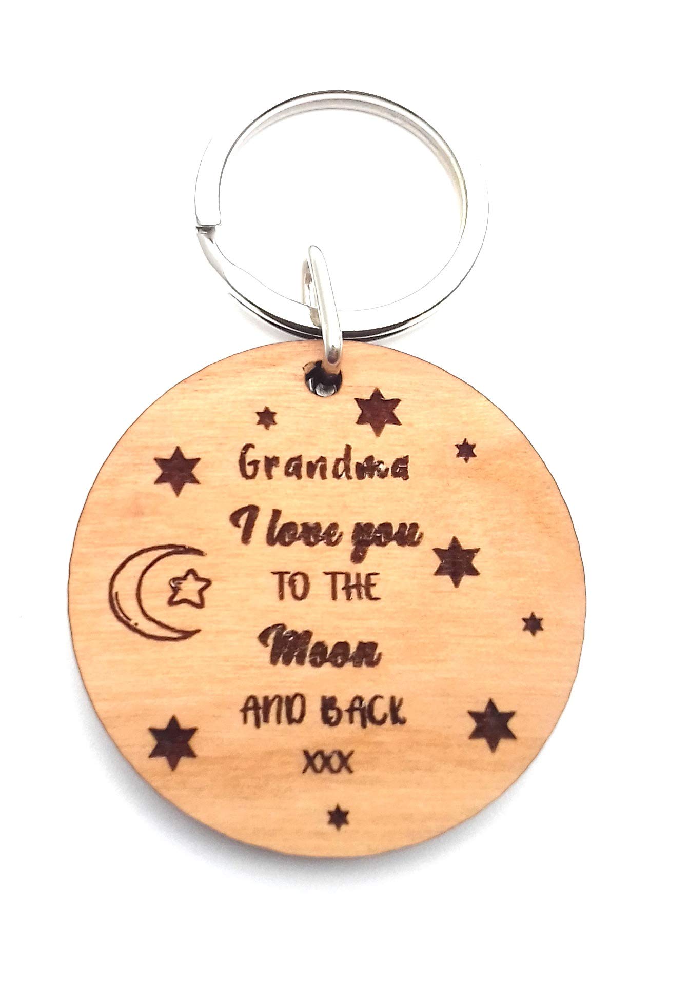 Chris Bag Of Goodies Wooden Keyring Key Ring Grandma I Love You to The Moon and Back