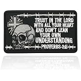 Christian Faith Proverbs 3:5 Patch 4", Life Bible Faith Christ Theme - Premium Embroidered Patch Iron On or Sew On Christian Biker Patch, Christian Bikers Souvenir, Bible Patches