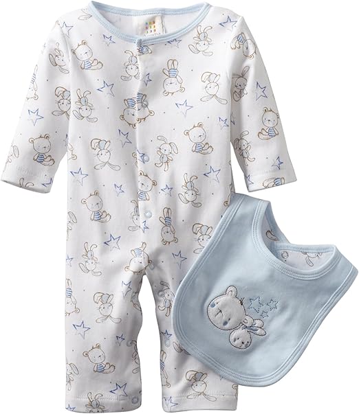 absorba Baby Boys' Newborn Coverall with Bib Infant And
