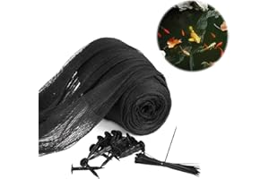 GENERIC GardenPioneer Pond Netting for Koi,15 x 20 ft Ponds Netting Cover for Leaves,Black Heavy Duty Woven Fine Mesh Pond,Protects Koi Fish from Birds Cats Placement,Stakes Included & Reusable
