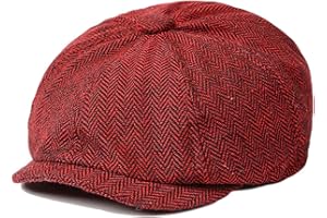 QIABAO Mens Classic Newsboy Flat Cap Gatsby Ivy Cabbie Hat