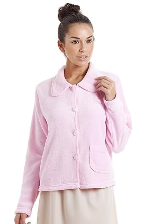 Camille Womens Pink Weiche, warme Fleece-Bettjacke