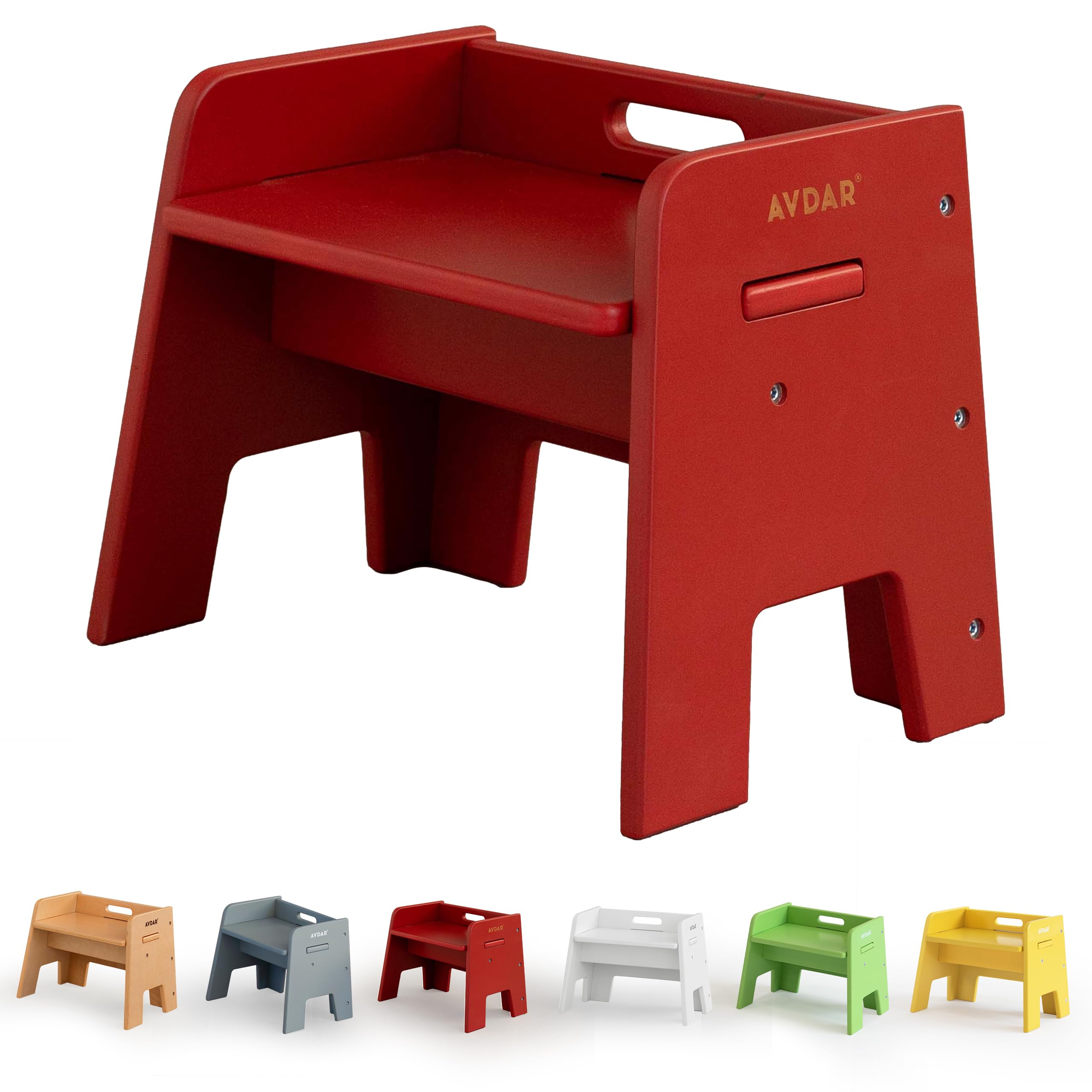 Photo 1 of AVDAR Wooden Step Stool for Kids, 14” One Step Stool for Toddlers, Heavy Duty Non-tip Non-Slip for Bedroom/Kitchen