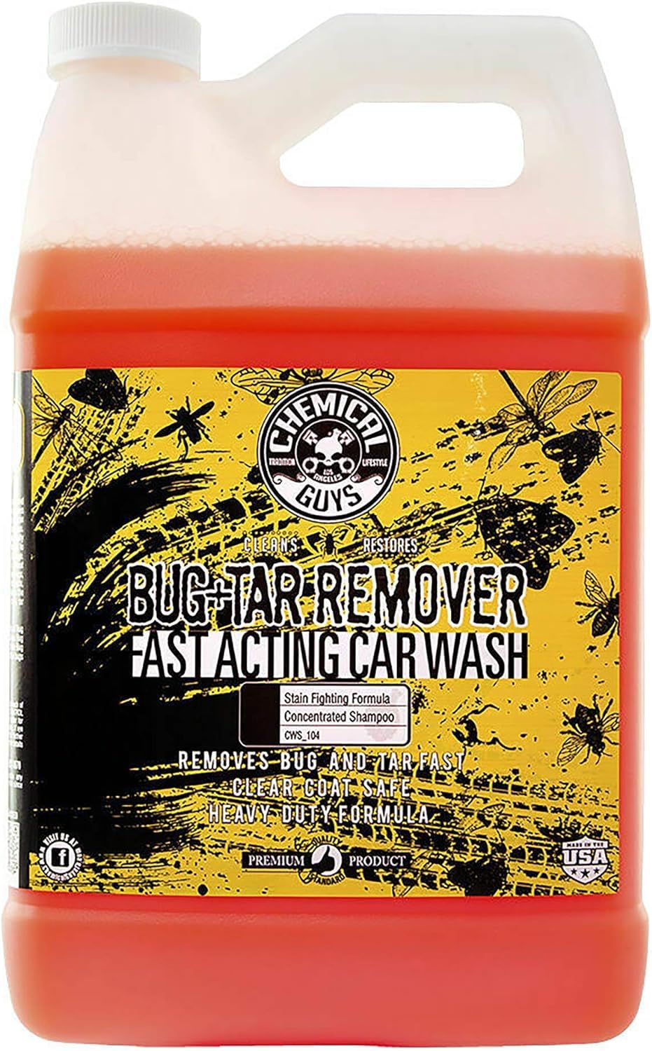 Chemical Guys, Bug & Tar Heavy Duty Wash Soap, Exterior Pre-Wash, 1 Gallon