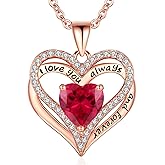 S925 Sterling Silver Necklace for Women, Wife Jewelry Rose Gold, Mom Birthday Valentines Mothers Day Gifts, Girlfriend Necklaces, Daughter Heart Jewel, Anniversary for Her