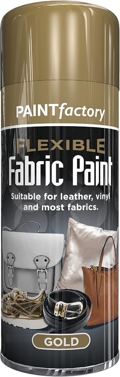 Paint Factory Flexible Fabric Spray Paint Gold 200ml for Leather & Vinyl
