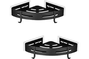 Linjhokbs Two Black Corner Shower Storage Racks, Units, Bathroom Organizers, Sturdy and Durable, Suitable for Bathrooms, Kitc