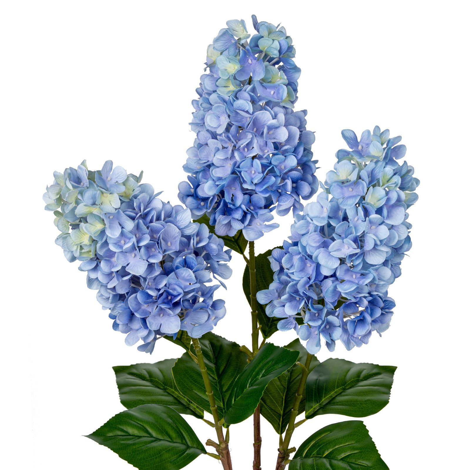 Briful 3PCS Fake Flowers Hydrangea Light Blue Artificial Flowers 28.7" Tall Artificial Hydrangea Flowers, Silk Flowers Long Stem for Floral Arrangement Home Farmhouse Office Hotel Decoration