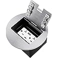 JACEPFY Floor Outlet Recessed Floor Outlet Box Fast Charging 4.8A USB A+Type C Port 20 Amp Receptacle Kit (USB, Silver)