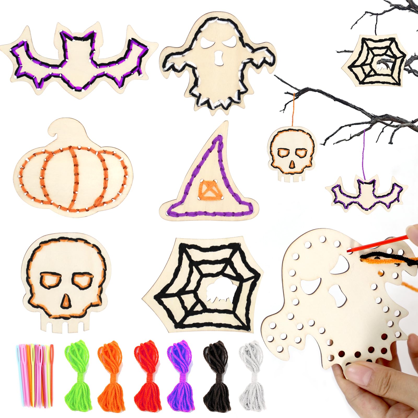 Photo 1 of ***Factory sealed***

Lacing Cards,  Pcs Sewing Cards, Yarn & Needles, Halloween Sewing Crafts for Boys Girls, Fine Motor Skills Threading Crafts for Halloween Party Favors Classroom Activities Art Project Supplies