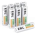 EBL AA Rechargeable Batteries 1.2V 2500mAh High Performance Pre-Charged AA Batteries - 8 Pack