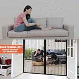 DIKER Magnetic Fly Screen Door 80 x 200cm Door Mesh Insect Protection Black view 3