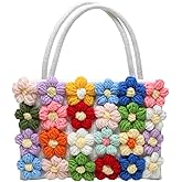 SUKUTU Women Small Flower Handwoven Crossbody Handbag Cute Multicolored Purse Bag Cotton Crochet Shoulder Bag | Small, Flower, Handwoven, Cute, Bag, Cotton, Crochet