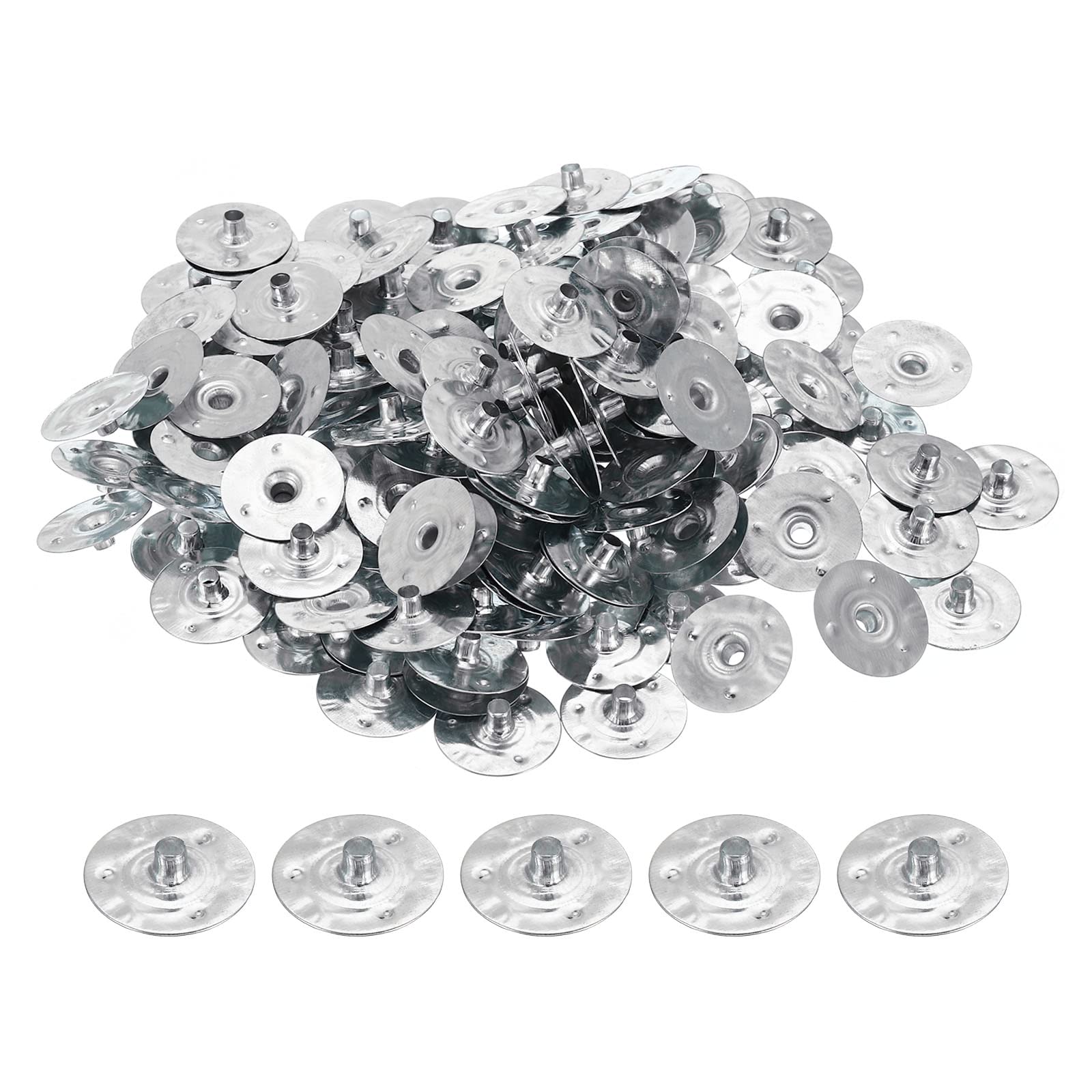 PATIKIL 20mm Metal Candle Wick Sustainer Tabs, 250 Pack Candle Wick Base Stand for Candle Making DIY, Silver