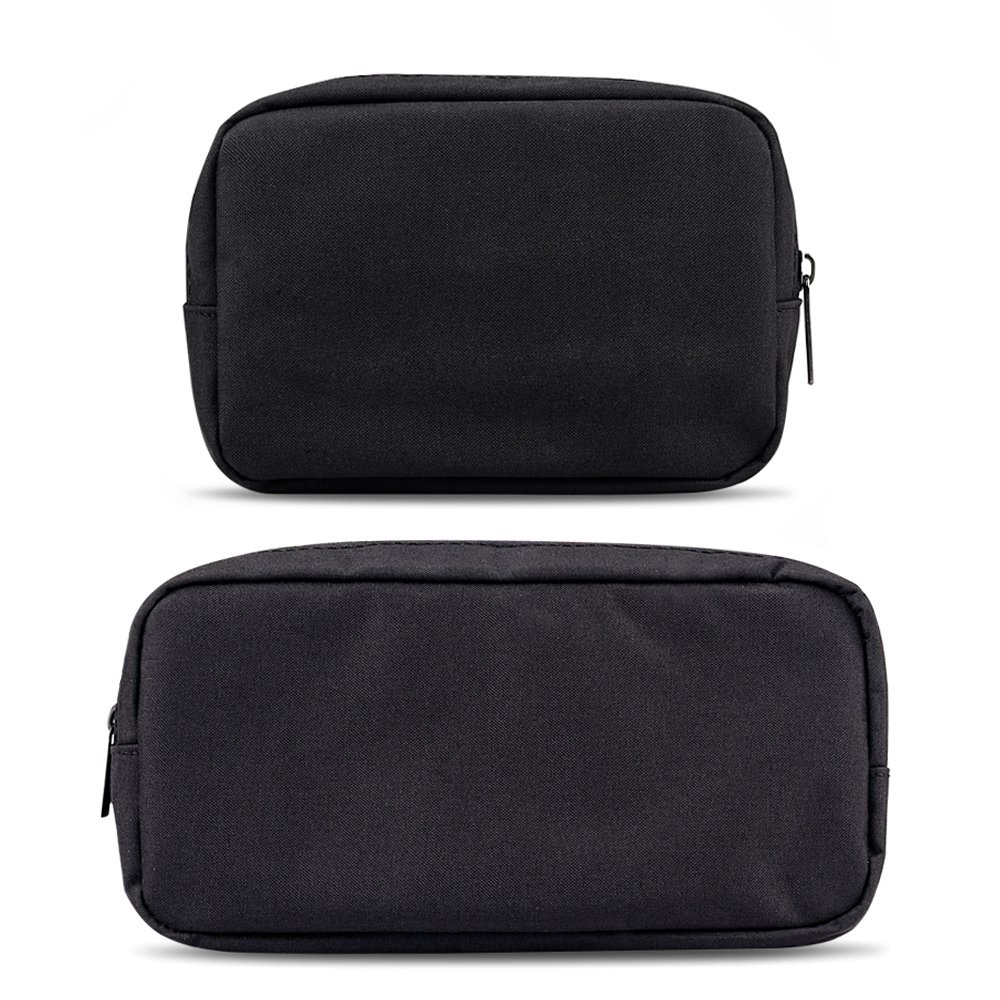 ERCENTURY Universal Electronics/Accessories Soft Carrying Case Bag, Durable & Light-Weight,Suitable for Out-Going, Business, Travel and Cosmetics Kit (Black-Small&Big)