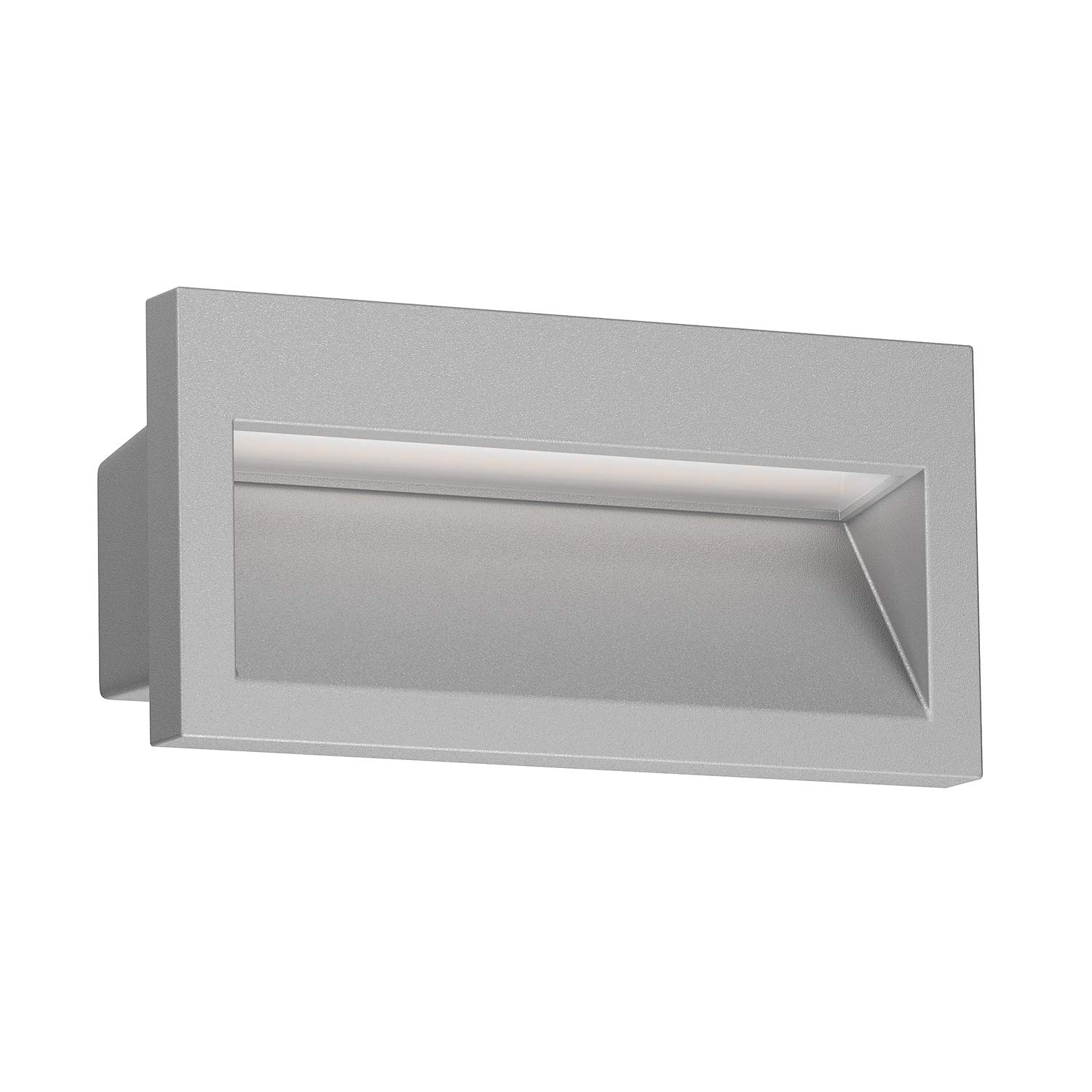 ledscom.de LED recessed wall Light NOLA, Downlight for Outdoors, IP54, Grey matt, 140 x 70mm, Warm White